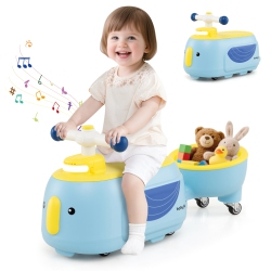 GYMAX 2-In-1 Kids Ride On Toy Toddlers Sliding Car W/detachable Trailer for Children