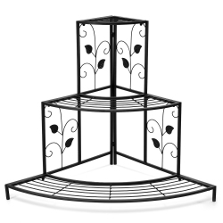 SLICKBLUE Decorative 3 Tier Floral Corner Plant Stand Rack for Indoor Outdoor Use