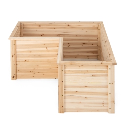 SLICKBLUE L-Shaped Wooden Raised Garden Bed With Open Base for Flowers And Vegetables