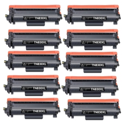 TONER4U – 10 Packs Compatible Tn830 Toner Cartridge for Brother Tn830Xl, Hl-L2460Dw, Hl-L2420Dw, Dcp-L2640, Mfc-L2760Dw Mfc-L2820Dw