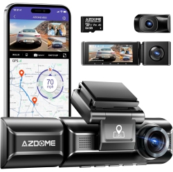 AZDOME M550 Pro 5G Wifi 3 Channel Dash Cam Built-In Gps, With 64GB Card, 2.5K+1080P+1080P, Ir Night Vision