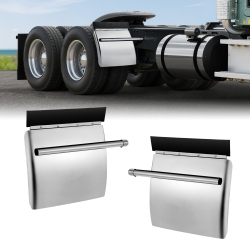 VEVOR 1 Pair Stainless Steel Quarter Fenders for Semi Trucks, 24" X 24" Semi Truck Fenders \w Tube Bracket, Right & Left Quarter Fender Set, Fit For