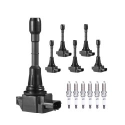 VEVOR Set Of 6 Ignition Coil Pack And Spark Plugs, Compatible \w Nissan Murano Maxima Pathfinder 350Z Altima Quest Infiniti Ex35 Fx35 G25 G35 Jx35