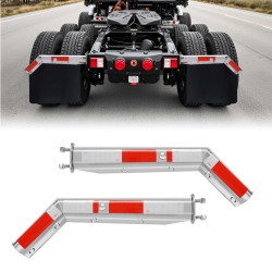 VEVOR 1 Pair Stainless Steel Angled Spring Loaded Mud Flap Hangers, 2-1/2" Bolt Spacing Mudflap Hangers, Heavy Duty Semi Truck Mud Flap Hanger Set