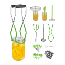 VEVOR 9 Pieces Canning Supplies Starter Kit, Stainless Steel Water Bath Canning Kit for Beginners, Canning Tools Set: Ladle, Measuring Spoon & Cup