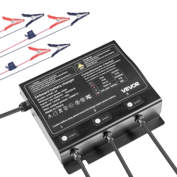 VEVOR 3-Bank Marine Battery Charger, 10A 12V Onboard Boat Charger, Ip68 Waterproof Smart On-Board Battery Charger, for Lithium-Ion (Lifepo4), Ncm