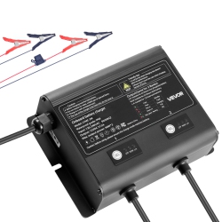 VEVOR 5A Marine Battery Charger, 2-Bank, 12V Onboard Boat Charger, Ip68 Waterproof Smart On-Board Battery Charger, for Lithium-Ion (Lifepo4), Ncm