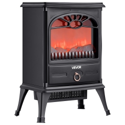 VEVOR 22.8Inch Freestanding Fireplaces, 1500W 5120Btu Portable Electric Fireplace Stove Heater, \w Overheating Protection, Realistic Flames, For