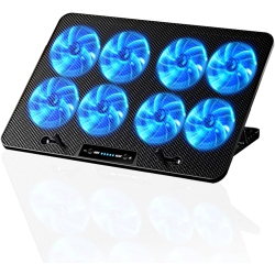 CHSSHA00 Laptop Cooling Pad With 8 Fans Led Light, Adjustable Fan Speed, High Performance Cooling Fans (8 Fans) In Blue