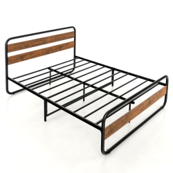 SLICKBLUE Modern Arc Platform Bed Frame With Headboard And Foot Board