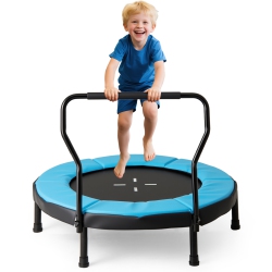 GYMAX 40" Trampoline for Kids Indoor/outdoor Fitness Trampoline W/ Foam Handlebar
