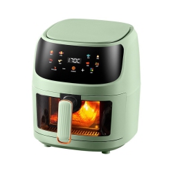 THE WAY Air Fryer Household Multifunctional Visual Stainless Steel Fryer Automatic Electric Oven Large Capacity Smart Baking - Model C 8L (Green)