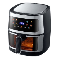 THE WAY Air Fryer Household Multifunctional Visual Stainless Steel Fryer Automatic Electric Oven Large Capacity Smart Baking - Model D 8L (Black)