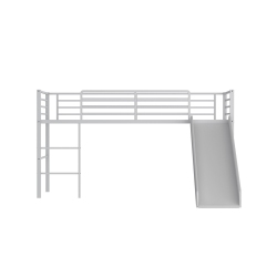 SLICKBLUE Metal Bunk Loft Bed With Slide, Ladder, And Safety Guard Rails for Children