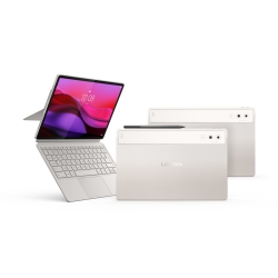 LENOVO Refurbished (Good) Yoga Tab Plus 12.7" 3K 256 GB Android 14 Tablet W/ Qualcomm Snapdragon 8 Gen 3 Processor, Keyboard & Pen - Seashell