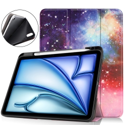 THE WAY for Ipad Air 11 (2024/2025 (M2/m3)) Tablet Case, Tri-Fold Stand, 11-Inch Apple Tablet Case With Tpu Pen Slot - Nebula