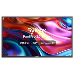 SYLVOX - 55” Outdoor Smart Tv, Ip55 Waterproof, 4K Uhd 2000 Nits Brightness for Full Sun, Google Tv \w Chromecast & Assistant – Pool Pro 2.0 (2024)