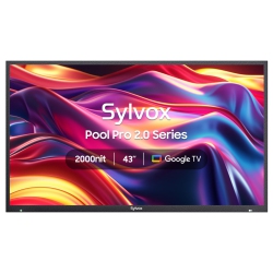 SYLVOX - 43” Outdoor Smart Tv, Ip55 Waterproof, 4K Uhd 2000 Nits Brightness for Full Sun, Google Tv \w Chromecast & Assistant – Pool Pro 2.0 (2024)