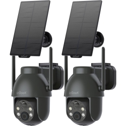 IEGEEK Security Cameras Wireless Outdoor, 360°Ptz 2.4G Wifi Camera System for Home Exterieur Surveillance, Solar & Battery Powered Cam \w 2K Color