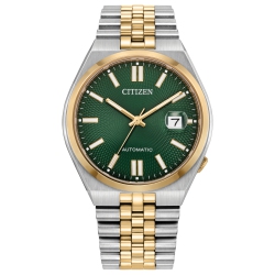 CITIZEN Mens Tsuyosa "60" Automatic Watch 40MM Two-Tone Stainless Steel Case And Bracelet With Dial (Nk0024-54X) In Green