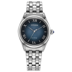 CITIZEN Ladies L “Classic” Eco-Drive Watch 33MM Silver-Tone Stainless Steel Case And Bracelet With Dial (Em1140-80L) In Navy