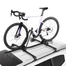 VEVOR 33 Lbs Capacity Roof Bike Rack, Upright Roof Mount Bicycle Rack \w Secure Locking System for Most Standard Crossbars, Aluminum Upright Rooftop