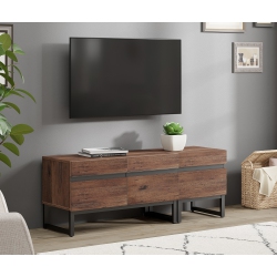 WAMPAT Modern Tv Stand for Tvs Up to 50 Inch Tv, 2 In 1 Entertainment Center Tv Console \w Storage Cabinets And Metal Base, Media Console for Living