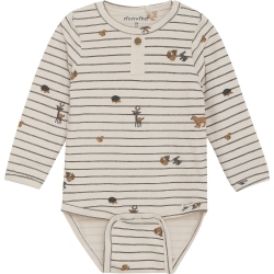 MINYMO Long-Sleeve Bodysuit - Sandshell Prints (6 Months) In Multicolor