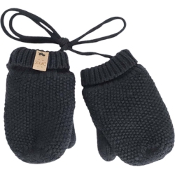 CALIKIDS Cashmere-Feel Knit Winter Mittens - Ink (Md, 18-36 Months) In Black