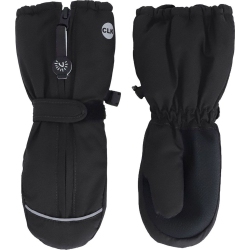 CALIKIDS Front-Zipper Waterproof Winter Mittens - (Sm, 2-4 Years) In Black
