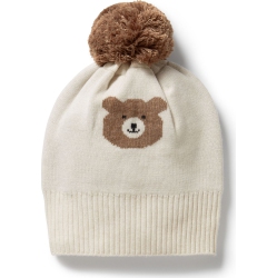 WILSONFRENCHY Wilson+Frenchy Organic Knitted Jacquard Hat - Beary Cute (Sm, 0-3 Months) In Multicolor