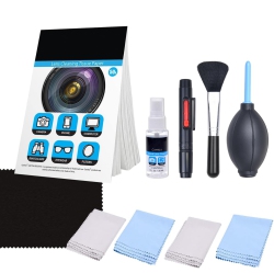 HLD Camera Lens Cleaning Kit - Air Blower, 2In1 Lens Pen, Cleaning Brush, Spray Bottle W/solution, Lens Paper Tissue (50 Sheets), Microfiber Cloths