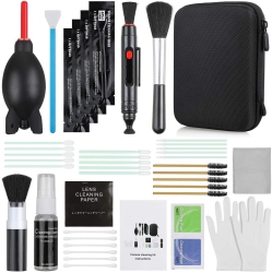 HLD 17-In-1 Camera Cleaning Kit for Dslr Cameras (Canon, Nikon, Sony), With Air Blower/cleaning Pen/detergent/cleaning Cloth/lens Brush/carry Case