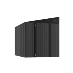 AECOJOY 6' X 8' Lean to Storage Shed Outdoor Storage, Storage Cabinet Shed Metal Wall Side Storage Sheds, Dark In Grey