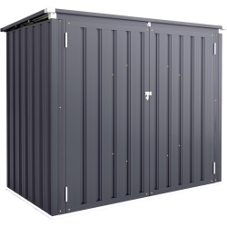 AECOJOY Outdoor Trash Can Storage Shed 46 Cu.ft, Horizontal Cabinet Waterproof In Grey