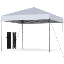 COSTWAY 10 X 10 Ft Pop Up Canopy Tent With Portable Carrying Bag 8 Stakes 4 Wind Ropes Pink/yellow/beige/white/gray/navy