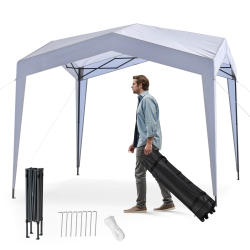 COSTWAY 10 X 10 Ft Outdoor Pop Up Canopy Tent With Higher Top Roller Bag Adjustable Height