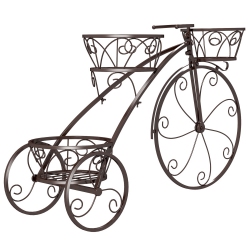 SLICKBLUE Tricycle Plant Stand With 3 Hollow Baskets for Flowers And Potted Plants