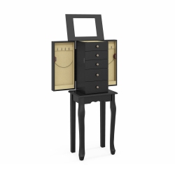 SLICKBLUE Standing Jewelry Armoire Cabinet With Mirror In 2 Color Options