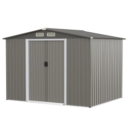 SLICKBLUE Galvanized Steel Storage Shed for Garden, Yard, And Outdoor Equipment