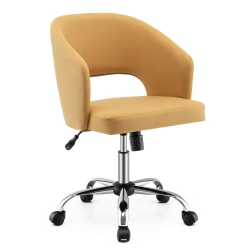 SLICKBLUE Upholstered Swivel Office Chair With Hollow Back for Desk Or Home Office