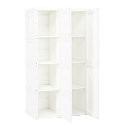 SLICKBLUE Foldable Armoire Wardrobe Closet With 8 Cubby Storage for Clothes And Accessories