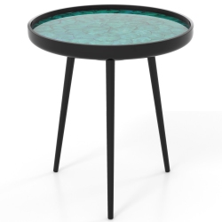 SLICKBLUE Modern Coffee End Table With Sea Shell Accent And Mid-Century Design