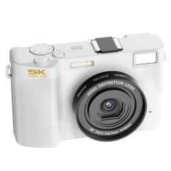 THE WAY 64Mp HD Digital Camera for Students \w Selfie Camera, Retro Filter, Textured Ccd Display - White, No Memory Card(Front And Rear Dual Cameras)