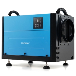 COSTWAY 155/192 Pint Crawl Space Dehumidifier Commercial Dehumidifier With 3 Modes & 24H Timer Blue/white