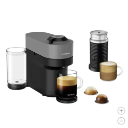 NESPRESSO Vertuo Pop+ Deluxe Coffee And Espresso Machine By Breville With Aeroccino Milk Frother, Titan