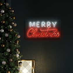NORTHLIGHT Led Merry Christmas Neon Lighted Wall Sign - 17