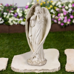 NORTHLIGHT Standing Angel With Wings Outdoor Garden Statue - 16.5