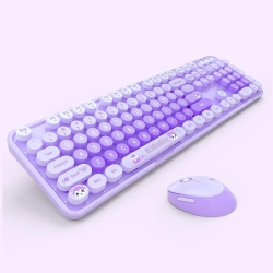 THE WAY 2.4G Wireless Keyboard And Mouse Combination Mixed Color Gradient Keyboard Office, Suitable for Desktop Computers, Notebooks - Mixed Color