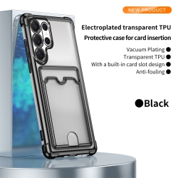 THE WAY This Ultra-Thin, Drop-Resistant Soft Case for The Samsung Galaxy S24 Ultra Has Four Corners, A Transparent Design, And Card Slot Protection